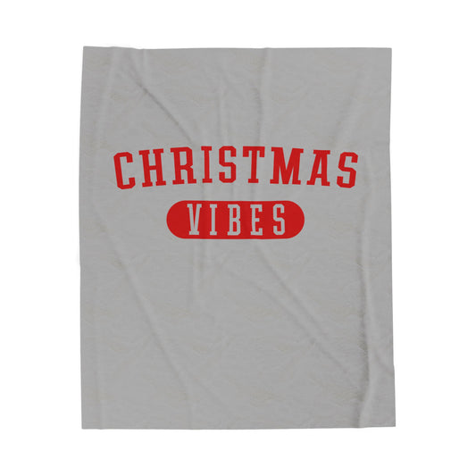 Cozy Christmas Vibes Velveteen Plush Blanket, Holiday Decor, Gift for Her, Home Comfort, Winter Snuggle Throw