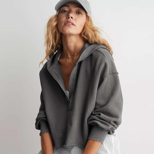 V-Neck Long Sleeve Crop