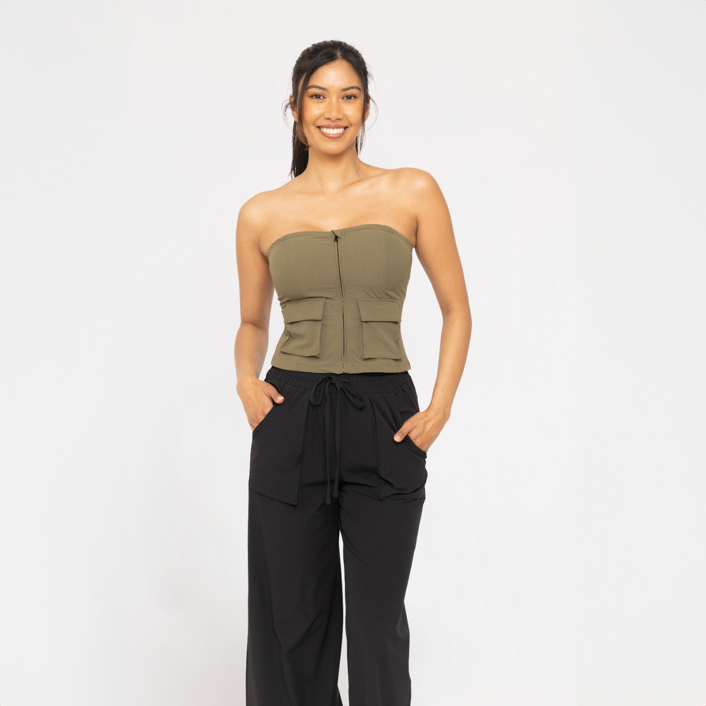 Front Zipper Tube Top