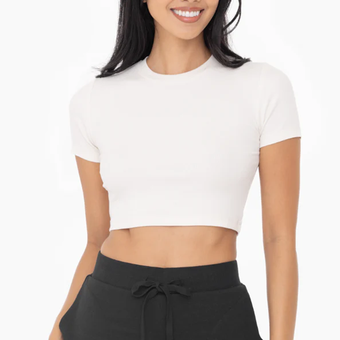 Micro Ribbed Cropped Tee