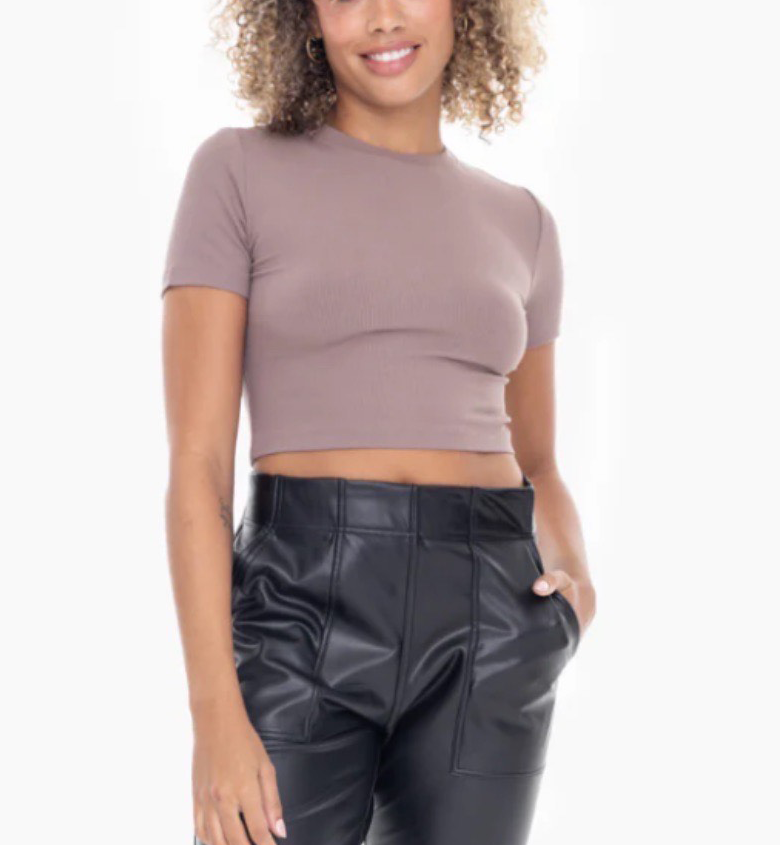 Micro Ribbed Cropped Tee